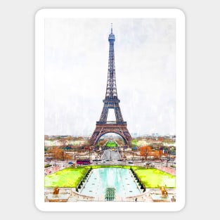 Eiffel Tower Water Pond. For Eiffel Tower & Paris Lovers. Sticker